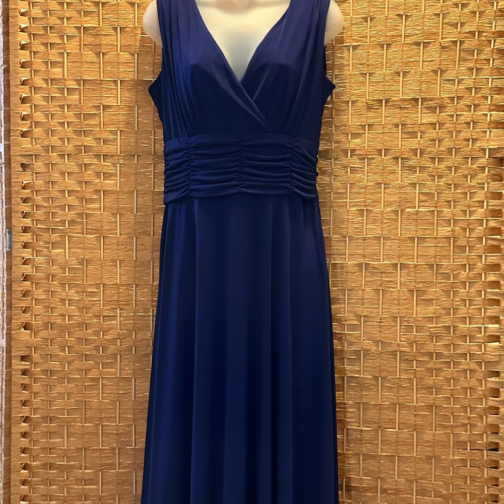 Aa Studio Dark Purple V-Neck Sleeveless Maxi Dress
